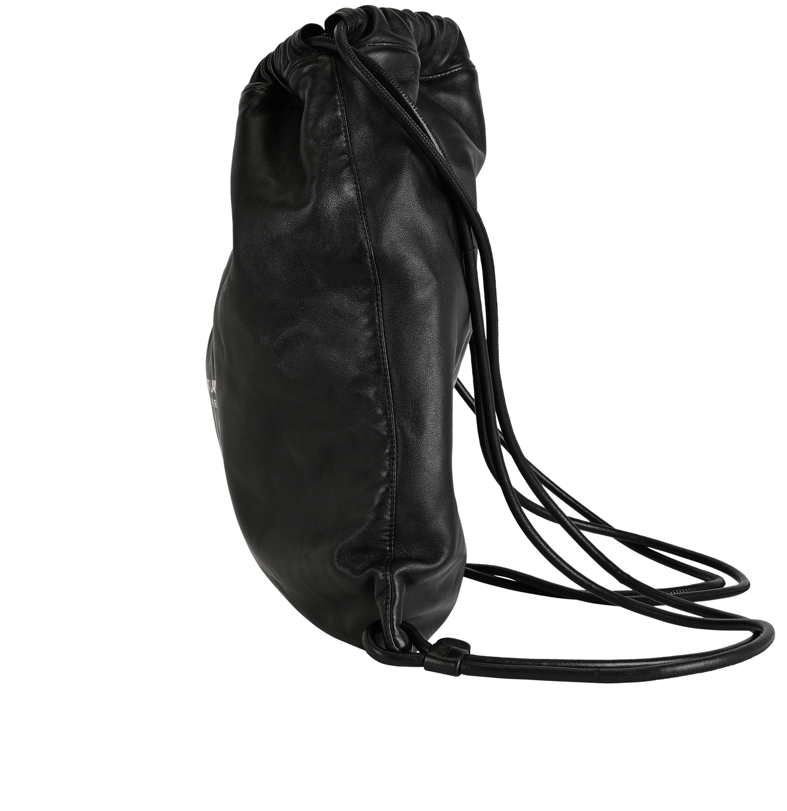 Drawstring Backpack, &pound;350, Handbags, Black, Leather, Bottom view